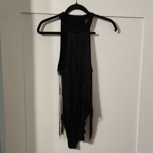 SHEIN Black Fringe Bodysuit